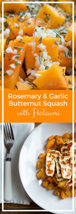 Rosemary & Garlic Butternut Squash with Halloumi | thecookandhim.com