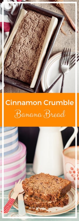 Cinnamon Crumble Banana Bread - soft, light and naturally sweet banana bread with wholemeal flour | thecookandhim.com