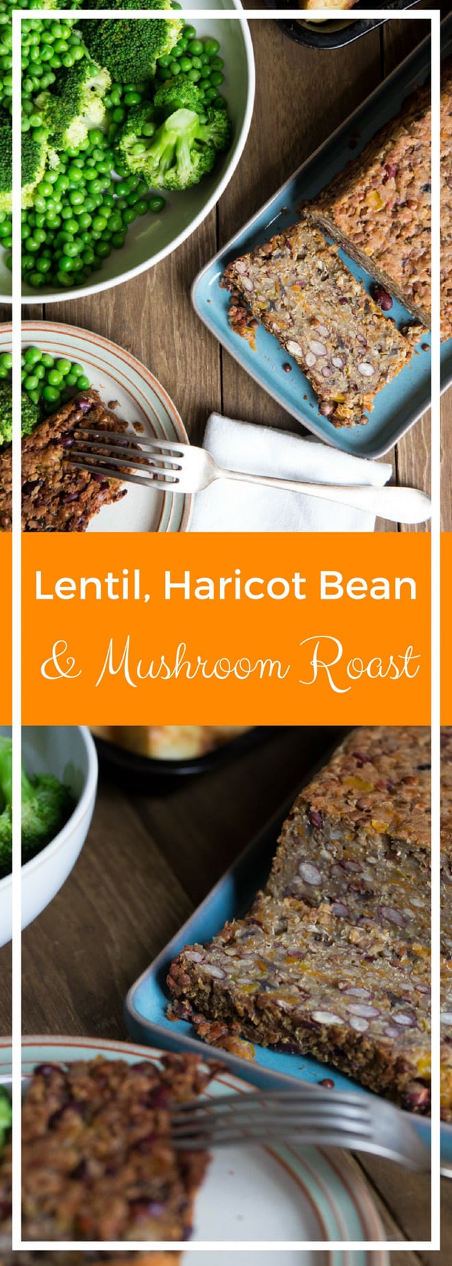 Lentil, Haricot Bean and Mushroom Roast - Deliciously vegan Christmas alternative that's simple to make ahead and reheat on the 'Big Day' | thecookandhim.com