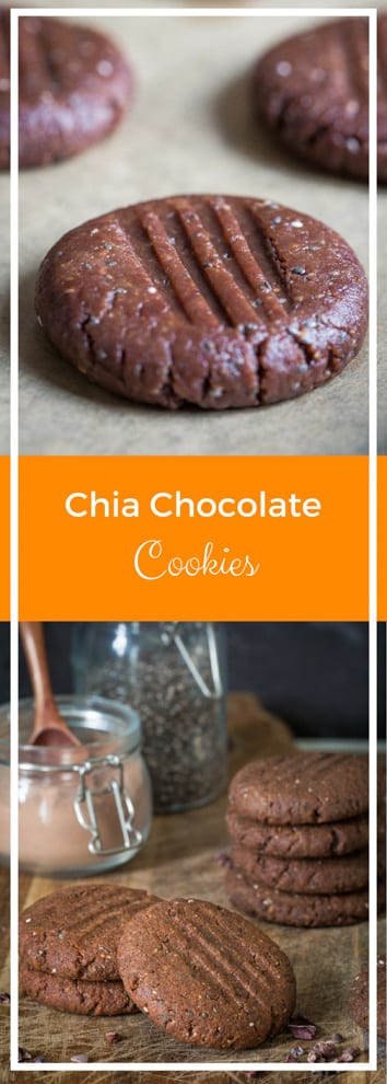 Chia Chocolate Cookies - just 5 ingredients and a delicious texture make these vegan and gluten free cookies the perfect anytime snack. Satisfying both peanut butter and chocolate cravings - both very real things right? | thecookandhim.com