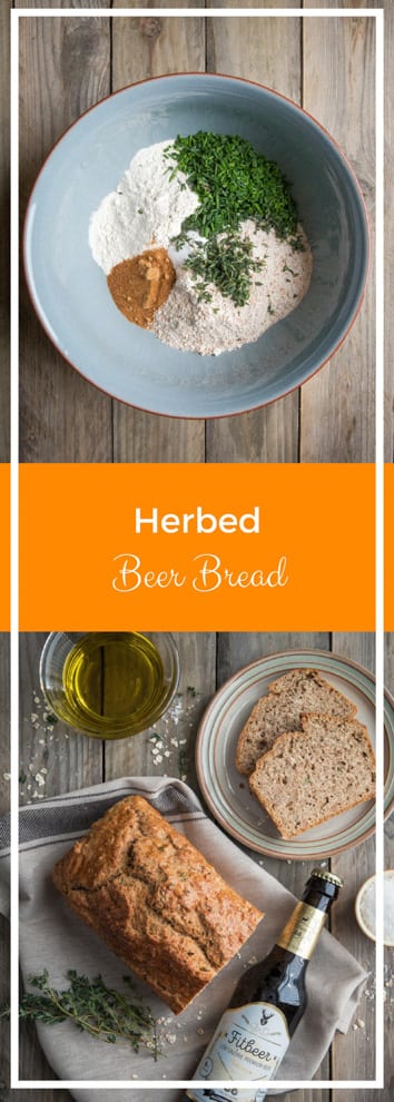 Herbed Beer Bread - super easy, no knead bread! Flavoured with aromatic spices and crisp, malty beer | thecookandhim.com