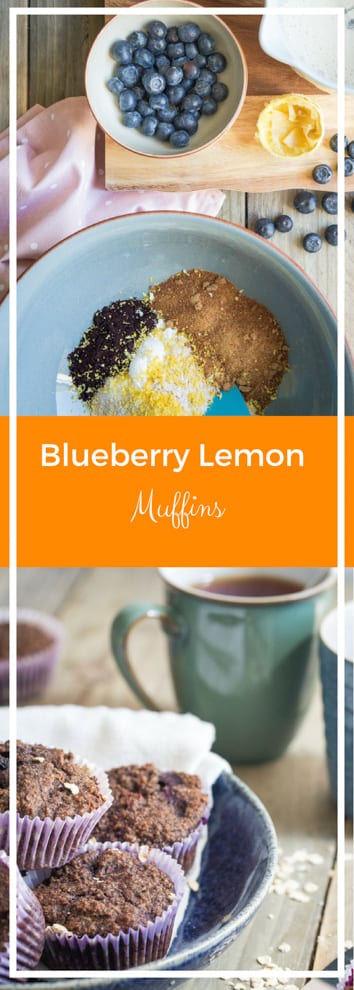 Blueberry Lemon Muffins - Soft, light vegan and gluten free muffins - full of juicy blueberries and zingy lemon! Recipe on thecookandhim.com