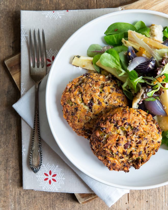 Baked Haricot Bean and Vegetable Fritters - Packed with protein from Hodmedods Red Haricot Beans and loads of veggie freshness and taste | thecookandhim.com