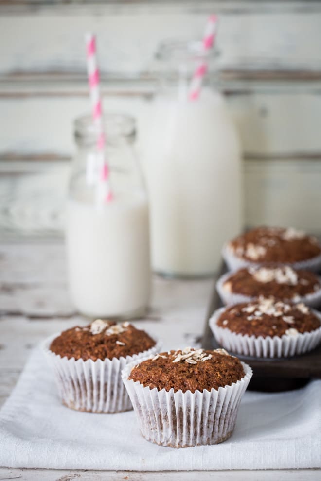 Carrot Cake Muffins - these vegan muffins are gently spiced, divinely sweet and packed with flavour and goodness - carrots, flax seeds, coconut sugar and whole meal flour | thecookandhim.com