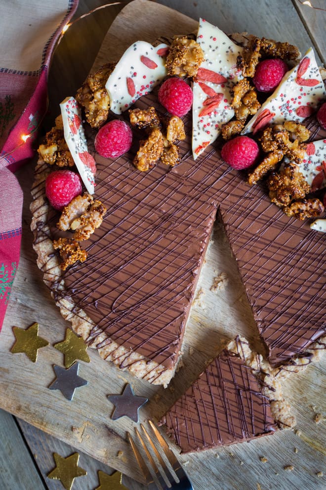 Chocolate Orange Nutty Truffle Tart