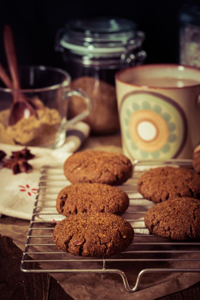 Gingerbread Cookies - Vegan and Gluten Free! Deliciously soft and packed full of sparkling pieces of crystalised ginger | thecookandhim.com