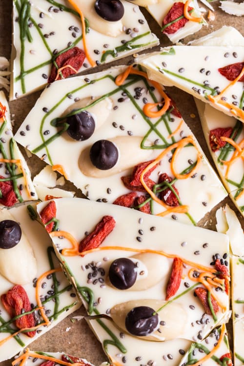 Halloween Bark - packed with superfoods for a tasty & healthy treat | thecookandhim.com