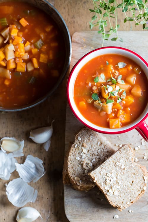Hearty Vegetable Soup - Vegan, Gluten Free | thecookandhim.com