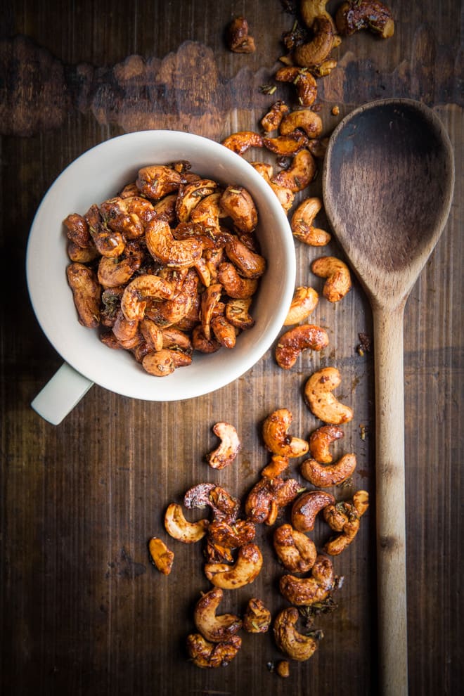 Spicy Roasted Cashew Nuts - full on flavour, roasted with fiery spices and delicious avocado oil - a super healthy and super simple snack | thecookandhim.com