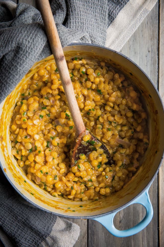 Split Yellow Pea Breakfast Fritters - Packed with veggies for a perfect fibre and protein filled start to the day! Vegan and Gluten Free | thecookandhim.com