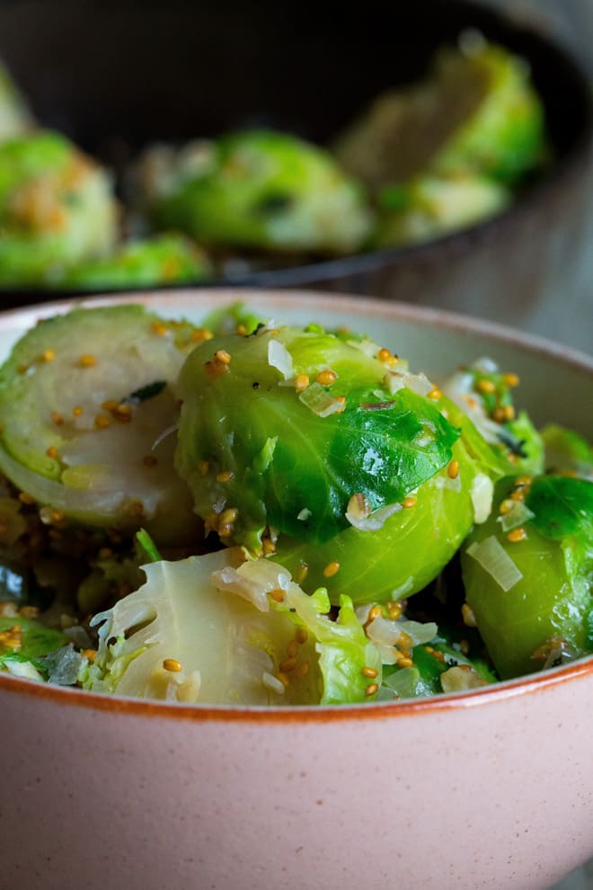 Sprouts with Walnuts and Shallots