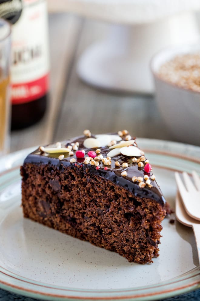 Vegan Chocolate Cake with Kombucha