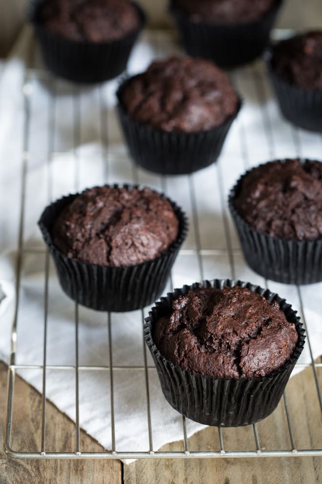 Vegan Hot Chocolate Muffins - with Vegan Marshmallow Frosting - yep you read that right! These are decadently rich, SO chocolatey and 100% vegan | thecookandhim.com