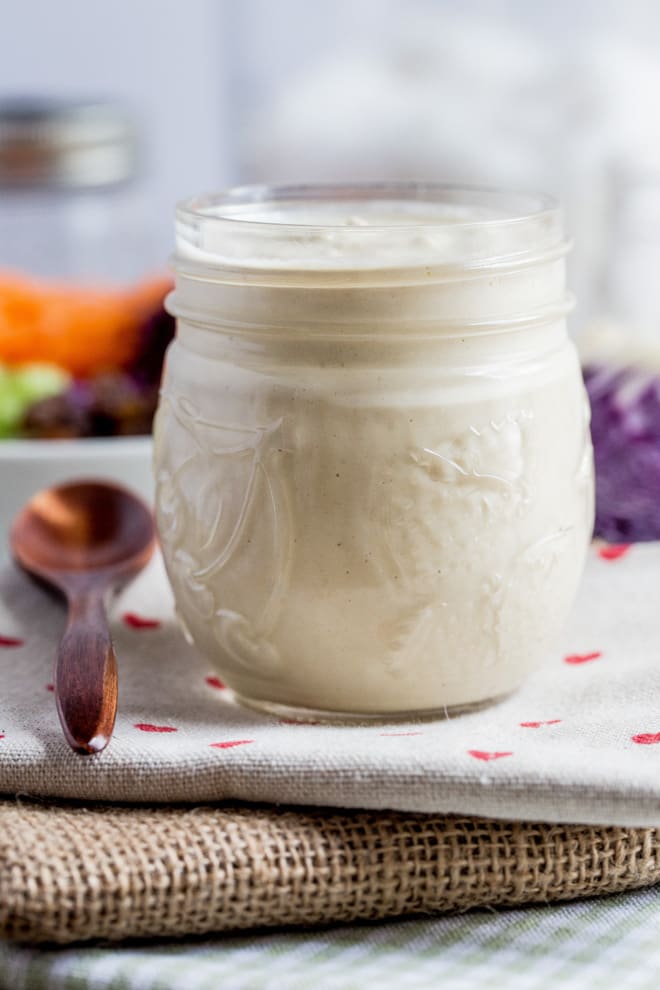 Vegan Mayonnaise - thick, creamy and rich using supremely versatile cashew nuts with hints of garlic and mustard - absolutely sublime and dangerously addictive! Recipe on thecookandhim.com