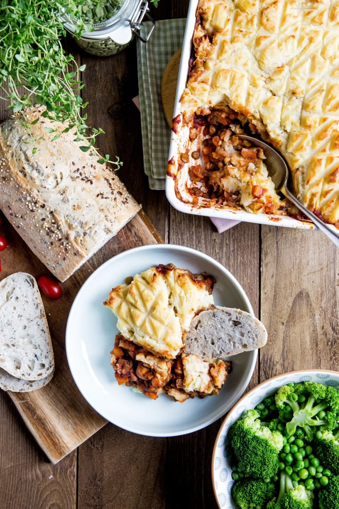 Vegan Shepherds Pie with Spiced Split Peas