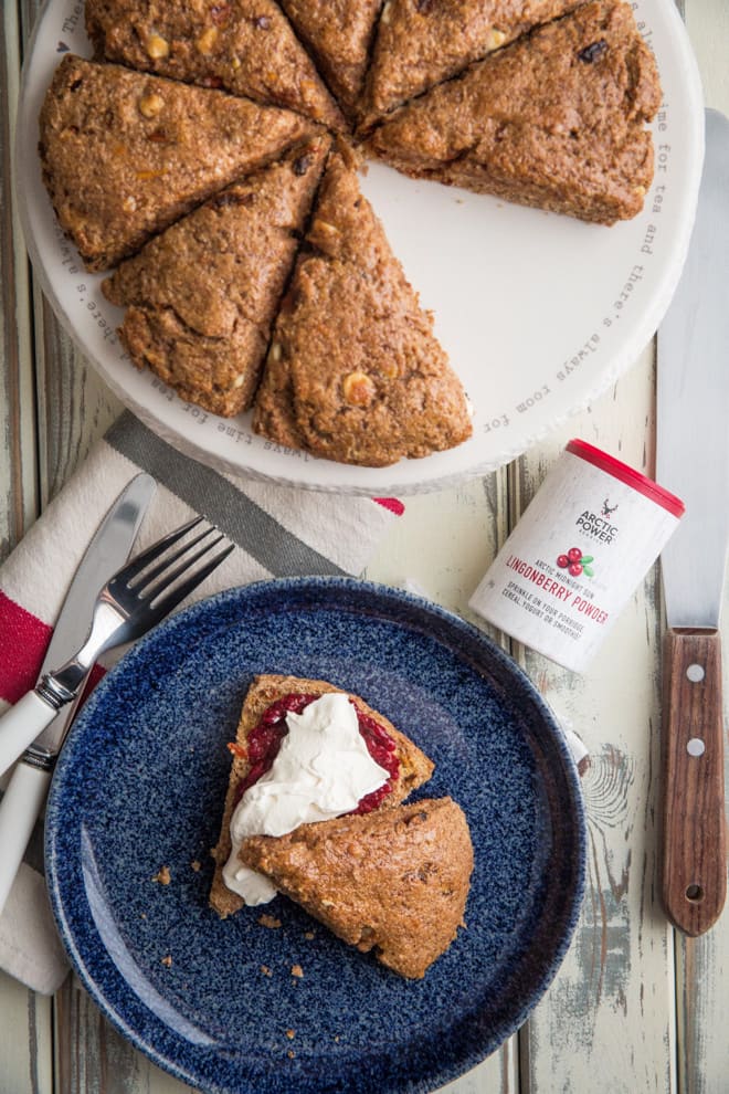 White Chocolate Berry and Orange Scones - delicately soft, naturally sweet and fruity scones with pops of berry and white chocolate chips! Vegan and refined sugar free | thecookandhim.com