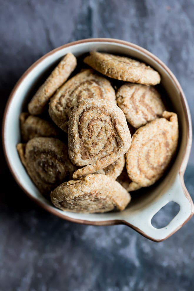 Cinnamon Swirl Pup Treats - happy pups all round with these super simple little pup treats - made even easier if you use shop bought pastry! #puptreats | Recipe on thecookandhim.com