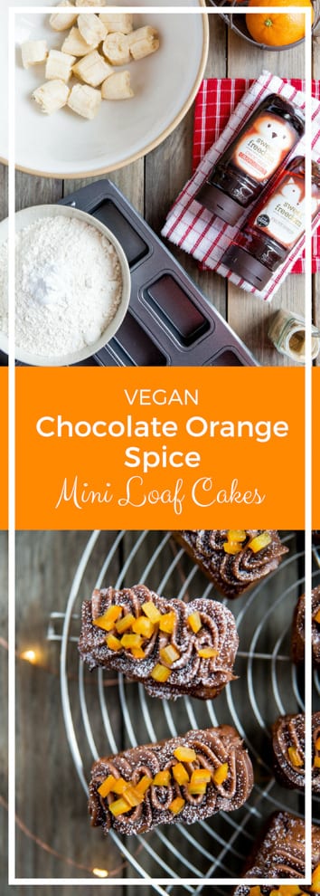 Chocolate Orange Spice Mini Loaf Cakes - delicately soft mini loaf cakes, naturally sweetened and lots of warming spices and zesty orange #vegan #sugarfree #veganbaking #oilfree #veganchristmas | Recipe on thecookandhim.com
