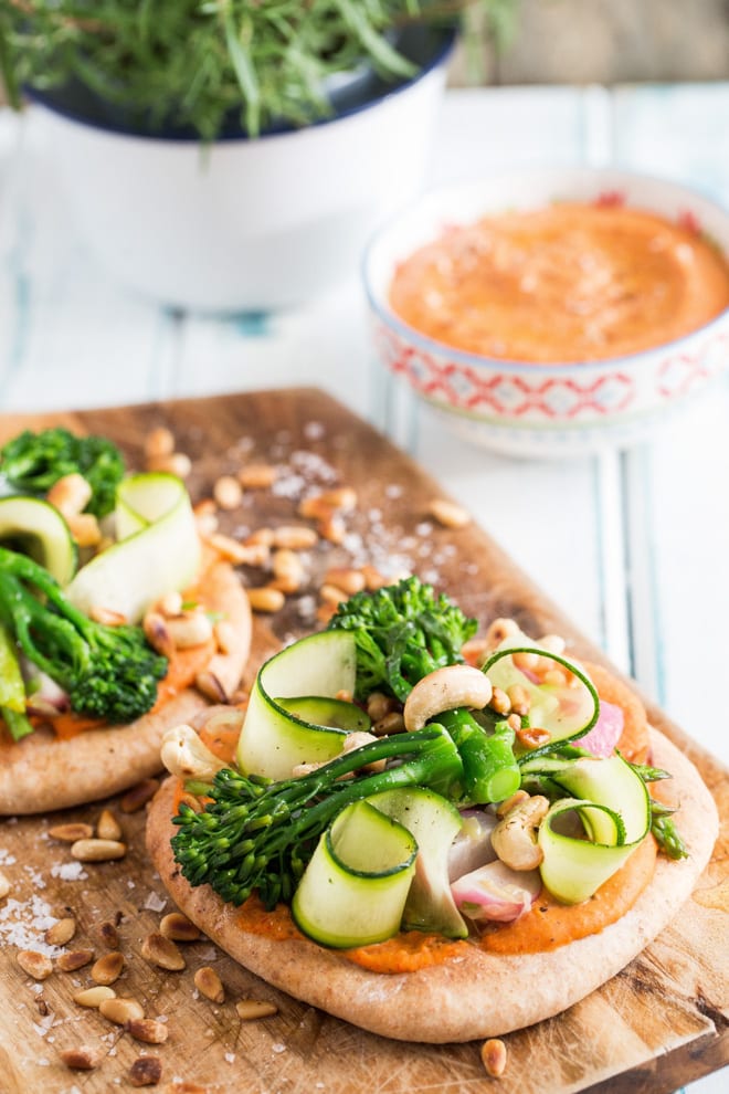 Spring Veggies Flatbread Pizza