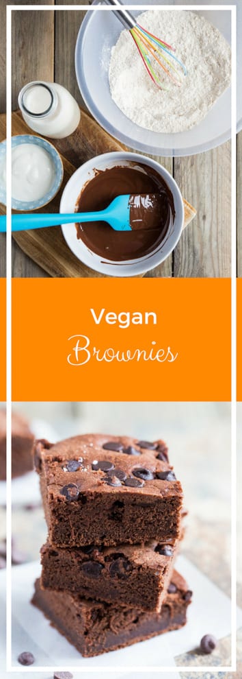 Vegan Brownies - rich, fudgy and bursting with chocolate flavour - everything you want in a brownie! #veganbrownies #veganbaking #veganrecipes | Recipe on thecookandhim.com