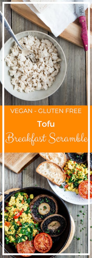 Vegan Scrambled Eggs - this simple tofu scramble is a great vegan alternative to scrambled eggs, full of flavour and high in protein! #veganbreakfast #veganeggs #tofurecipes | Recipe on thecookandhim.com