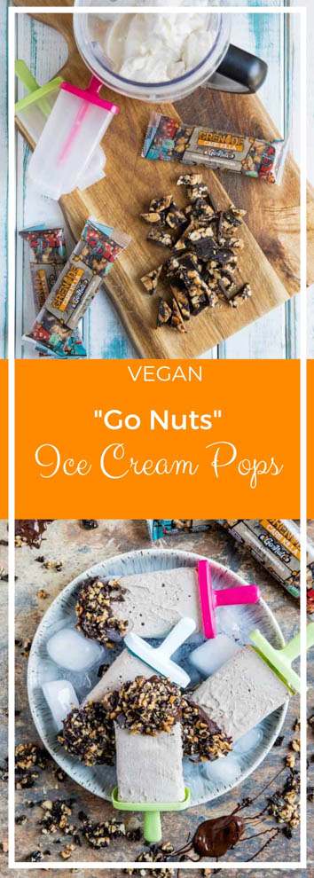 These vegan ice cream pops are smooth, creamy and super easy to make! We've also got vegan protein bars crushed into the ice cream and nibbly chunks on the rich chocolate coating. The perfect healthy summer treat! #veganrecipes #veganicecream #veganprotein #healthysnack | Recipe on thecookandhim.com