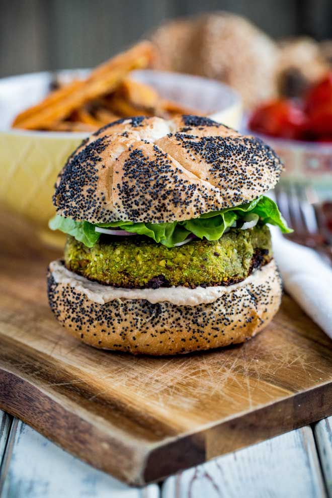 Let's make veggies the star of the show in these easy, healthy and delicious veggie burgers! #veggieburgers #veganburgers #veggieburgerrecipe #meatfree | Recipe on thecookandhim.com