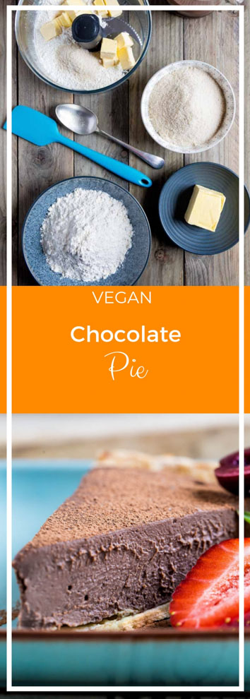 Ultra rich, smooth and creamy this vegan chocolate pie is a complete doddle to make but tastes thoroughly decadent! #veganchocolate #vegandesserts #veganrecipes #silkentofu | Recipe on thecookandhim.com
