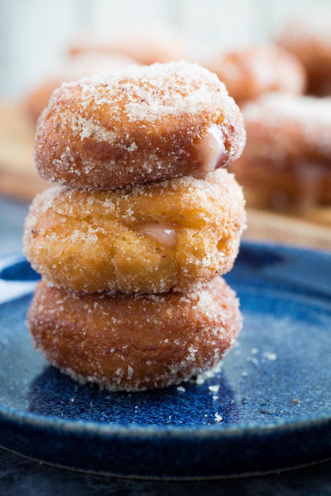 Fried Donuts with Grapefruit Curd