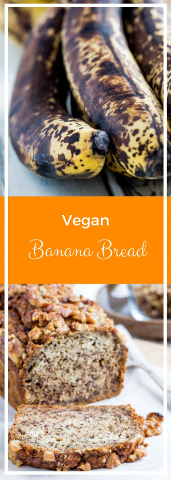 Simple, no frills vegan banana bread - an easy to make one bowl mix full of sweet banana flavour with a moist delicate crumb. Perfect for using up ripe bananas! #veganrecipes #bananabread #veganbananabread | Recipe on the cookandhim.com