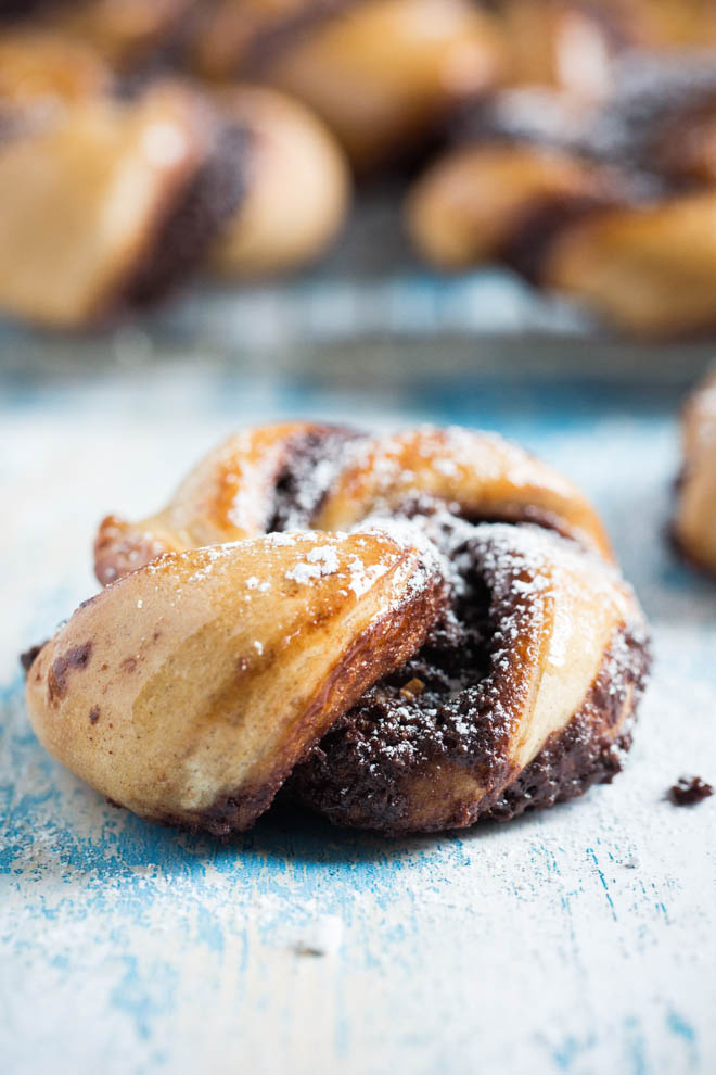 Chocolate and Pistachio Babka Buns