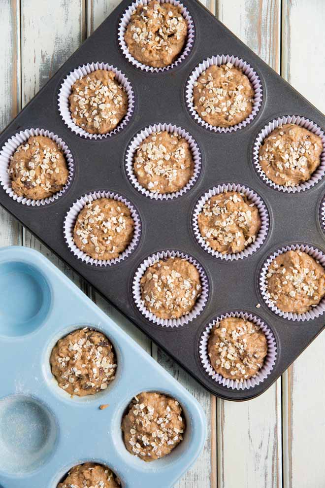 Start your day with a feel-good muffin! A few easy tweaks mean a freshly baked healthy breakfast muffin won't derail your diet! #muffins #breakfastmuffins #healthymuffins #healthybananamuffins #veganmuffins | Recipe on thecookandhim.com
