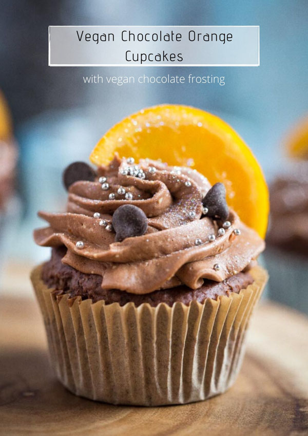Deliciously fudgy dairy and egg free Chocolate Orange Cupcakes with fluffy chocolate buttercream frosting. You'd never know these are vegan! #veganbaking #veganrecipes #vegancupcakes #veganfrosting #veganbuttercream | Recipe on thecookandhim.com