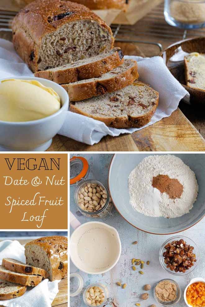 Get the kettle on and the tea cosies out because this spiced fruit loaf makes a wonderful breakfast or afternoon treat, slathered in butter and enjoyed fresh and warm or toasted the next day! #fruitloaf #fruitbread #homemadebread #veganbread #spicedbread #christmasbread | Recipe on the cookandhim.com