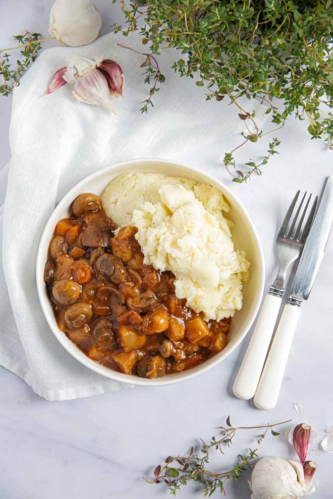 Instant Pot Mushroom Bourguignon | Easy & Vegan!