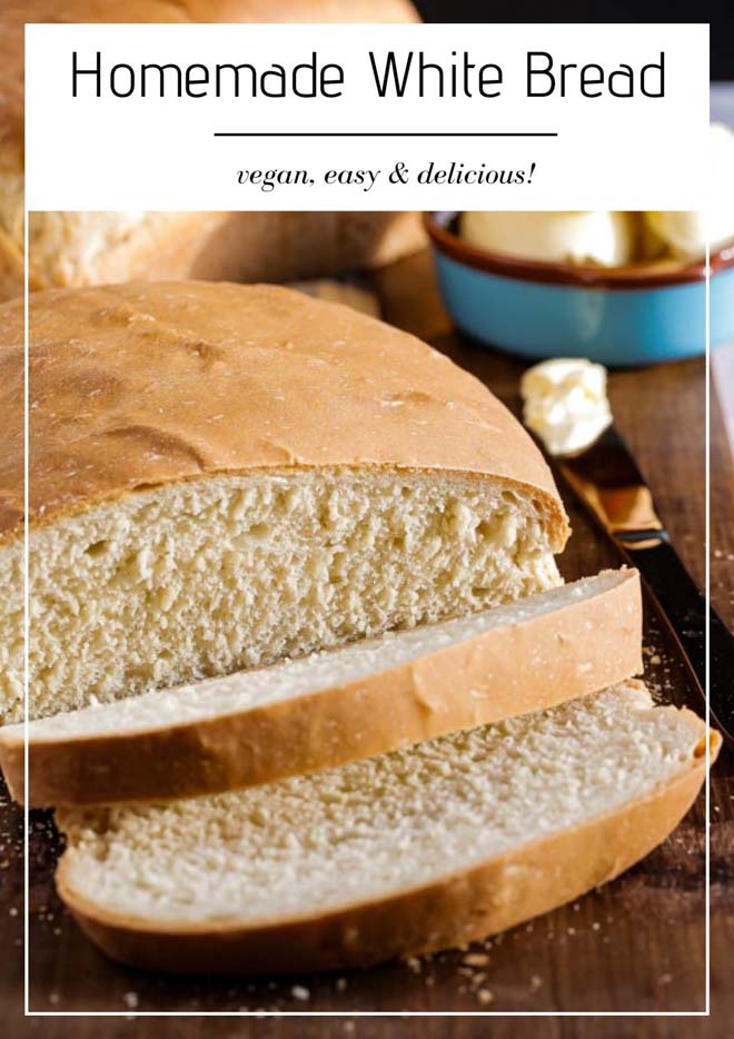 There's nothing like the smell of a freshly baked loaf and it couldn't be easier to make with this white bread recipe. Only a few store cupboard ingredients needed for perfect bread every time! #homemadebread #veganrecipes #veganbread #whitebreadrecipe #easybreadrecipe #whiteloaf | Recipe on thecookandhim.com