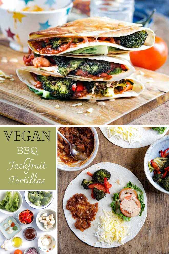 Tonnes of veggies and flavour crammed into folded tortilla wraps. They're crunchy on the outside, warm, cheesy and delicious on the inside! Great for brunch with friends and simple enough for a family weeknight dinner! #vegan #tiktokwraps #foldedwraps #veganrecipes #veganbbq #jackfruitrecipes #plantbased #meatfreemeal | Recipe on thecookandhim.com