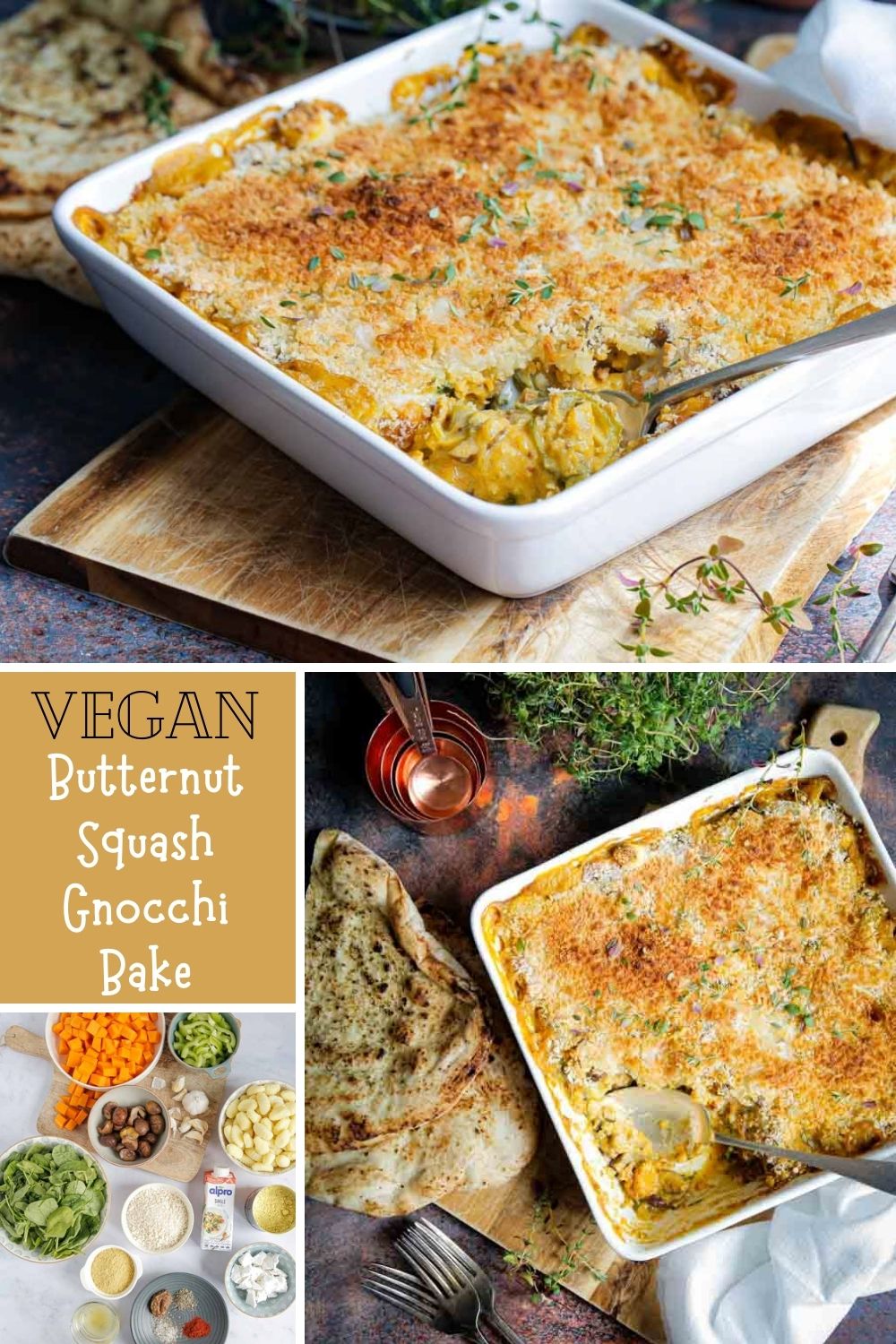 This vegan gnocchi bake is cosy, comfort food heaven that's easy, cooked in one pan and totally delivers on warming, delicious flavours! Recipe on thecookandhim.com | #vegan #veganmeal #veganrecipe #autumnrecipe #fallrecipe #gnocchi #gnocchibake