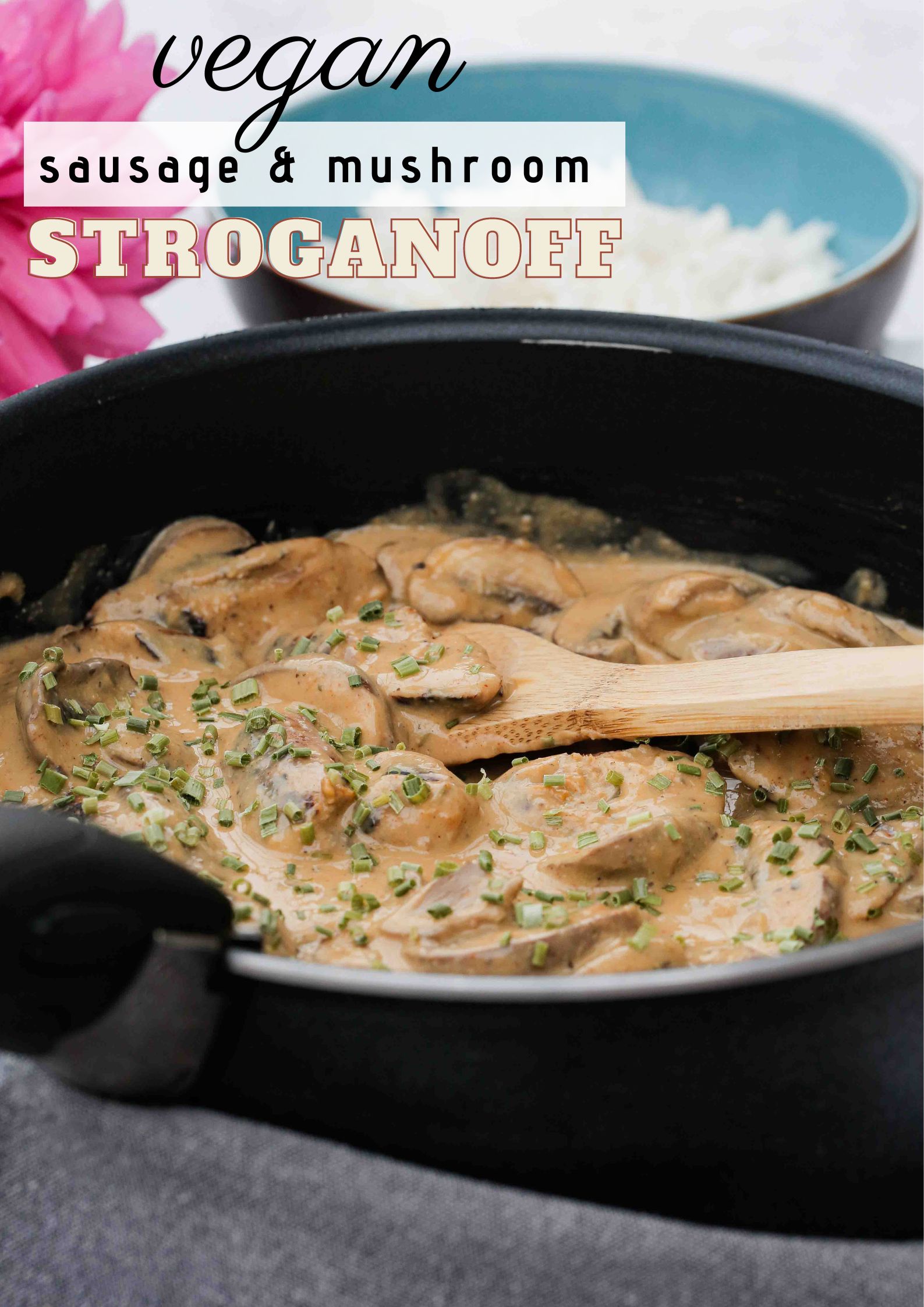 Creamy, full of flavour and SO tasty, this vegan mushroom stroganoff is made all in one pan for a speedy meal that's perfect for lunch or dinner! It's rich, warm and hearty and totally delivers on flavour | Recipe on thecookandhim.com #stroganoff #veganstroganoff #mushroomstroganoff #veganrecipes #veganmeal #easyvegan