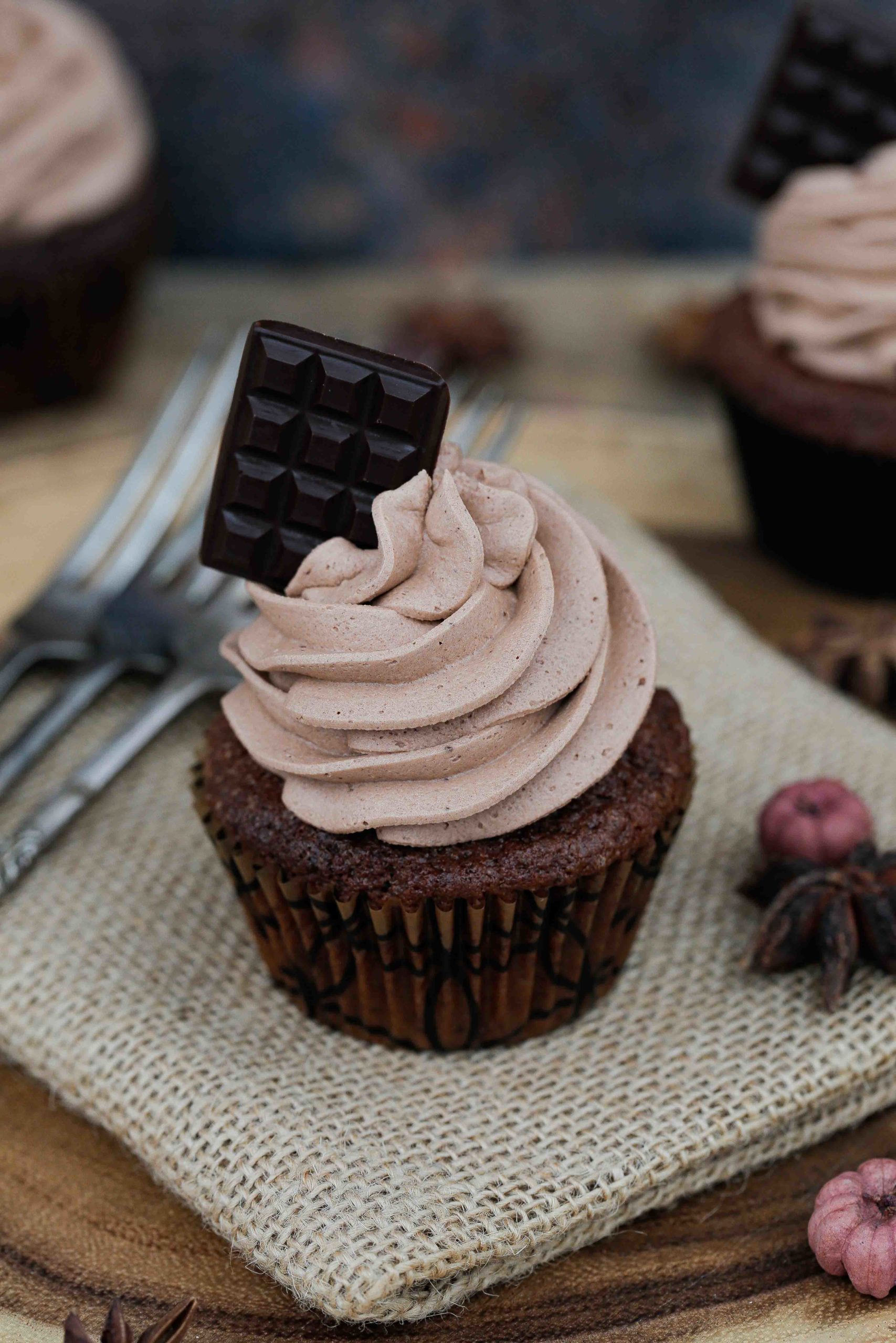 Chai Spice Cupcakes with Chocolate Buttercream