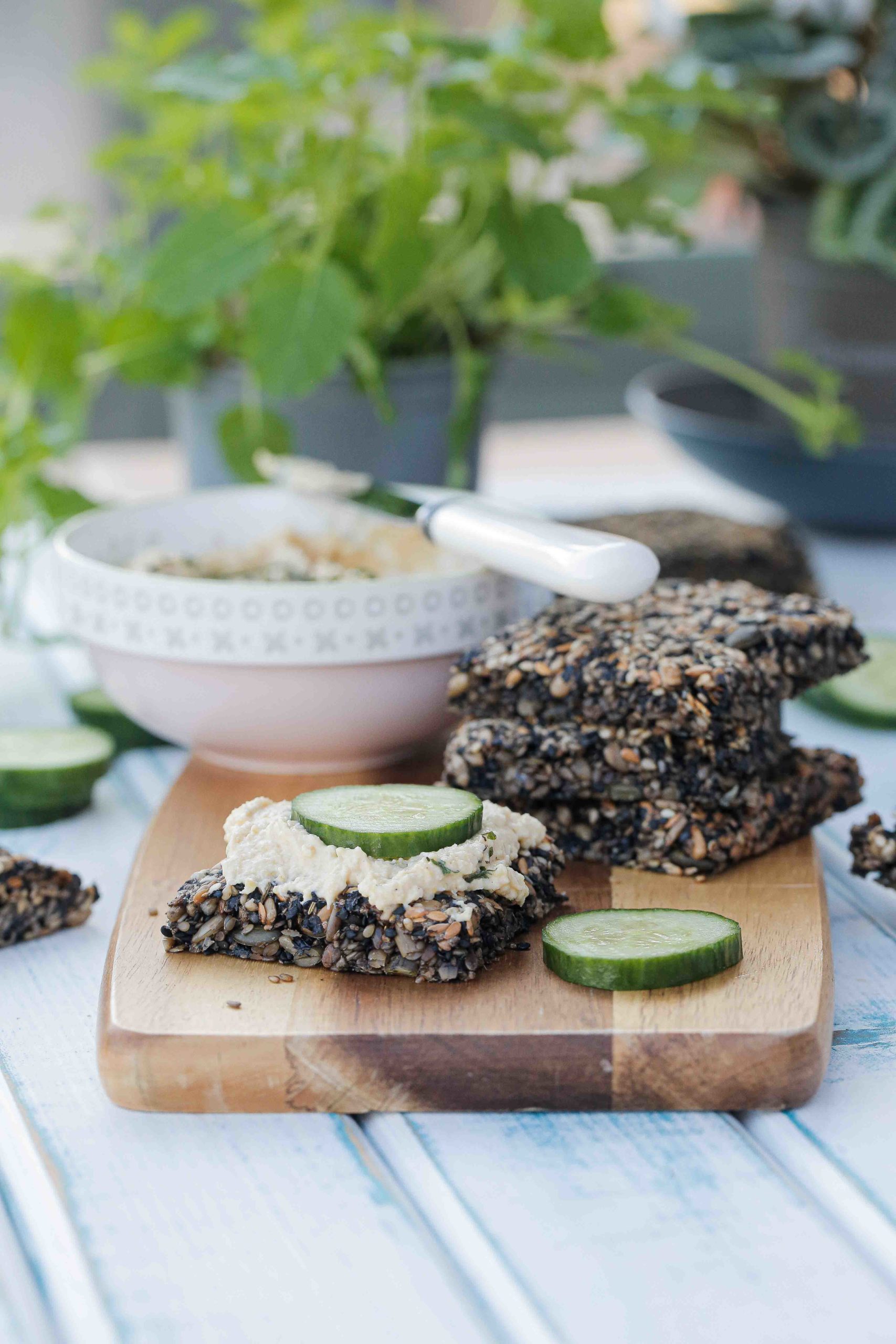 A simple and easy seaweed snacks recipe, these healthy little crackers are full of seeds and crunchy flavour! So simple to make and perfect for mid morning hungries or after school snacks! Recipe on thecookandhim.com #seaweedsnacksrecipe #healthysnacks #healthycrackers