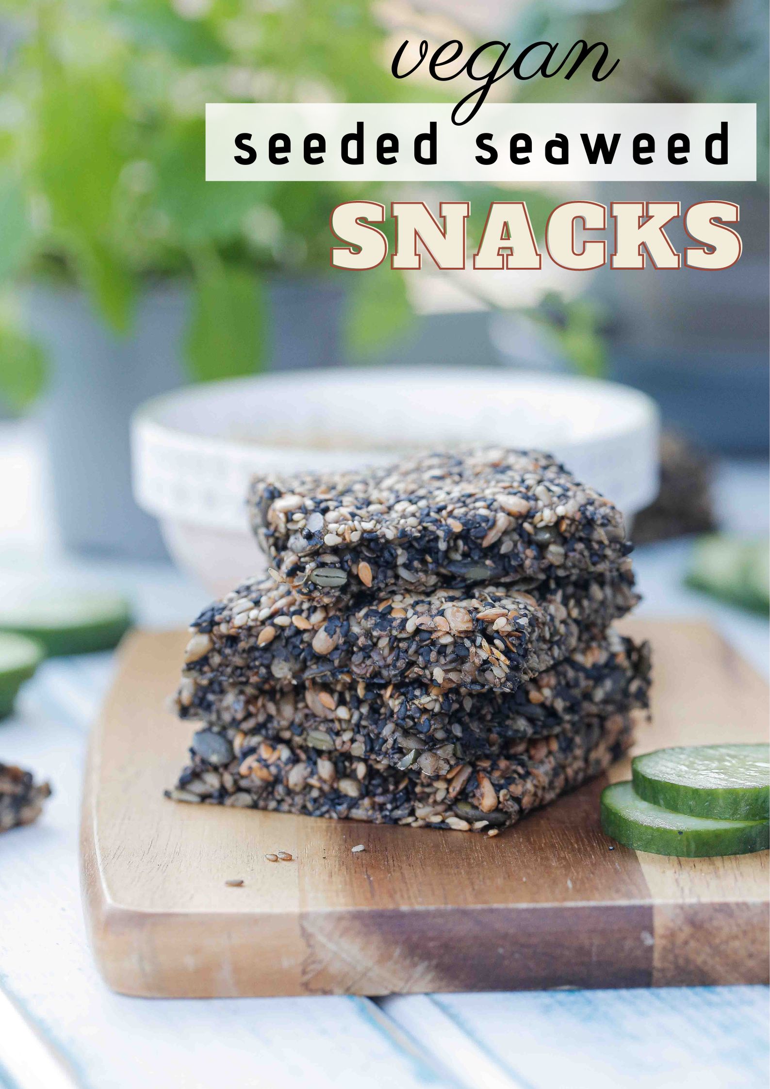 A simple and easy seaweed snacks recipe, these healthy little crackers are full of seeds and crunchy flavour! So simple to make and perfect for mid morning hungries or after school snacks! Recipe on thecookandhim.com #seaweedsnacksrecipe #healthysnacks #healthycrackers