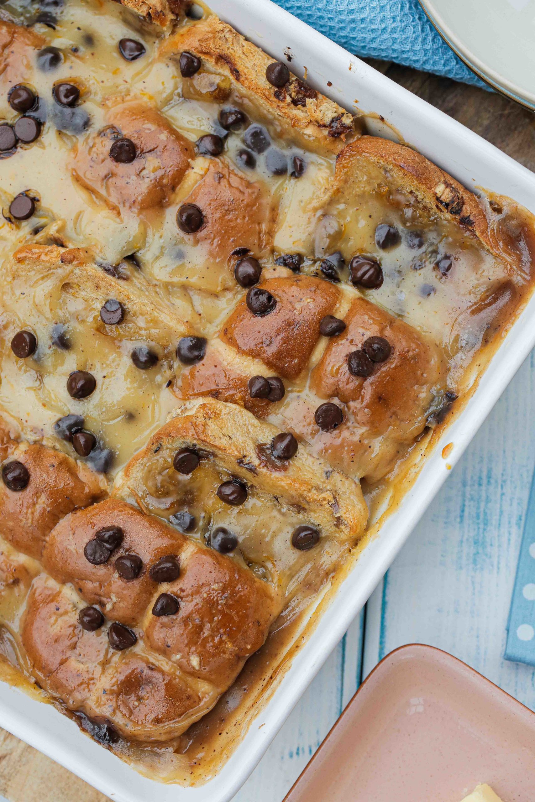 Hot Cross Bun Bread Pudding