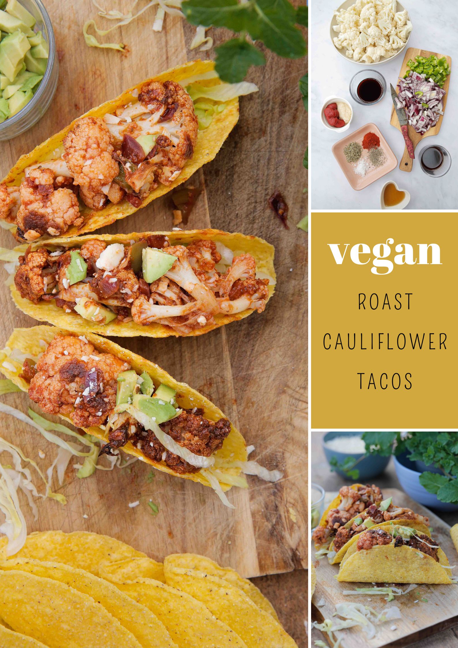 These roasted cauliflower tacos make the perfect easy midweek meal! They're crisp, a little bit spicy and so full of flavour - a real crowd and family pleaser! Recipe on thecookandhim.com #cauliflowertacos #roastedcauliflower #roastcauliflowerrecipes #cauliflowerrecipes #veggietacos