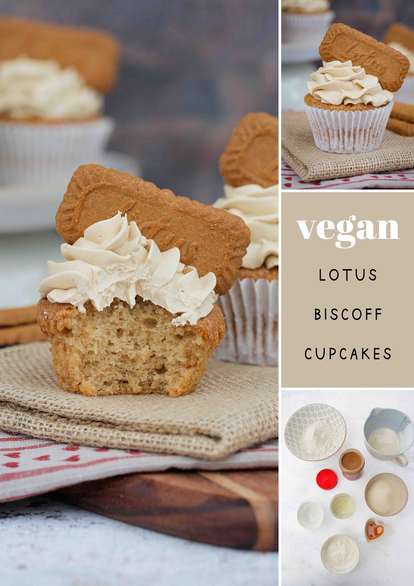 These vegan Biscoff Cupcakes with Biscoff Buttercream Frosting are a spiced cookie butter lover’s dream! Soft and fluffy golden sugar cupcakes topped with whipped buttercream - the perfect afternoon treat! Recipe on thecookandhim.com | #biscoffcupcakes #vegancupcakes #buttercreamfrosting #veganbuttercream #biscoffspread #lotusbiscoff #biscoff