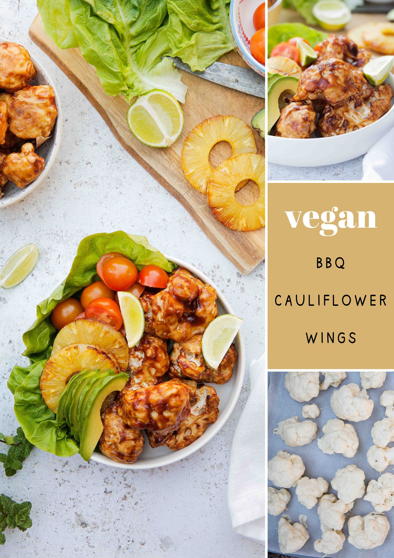 A little bit spicy and full of flavour, these meat free BBQ cauliflower wings are great for both feeding a crowd or a solo movie marathon! Recipe on thecookandhim.com | #cauliflowerwings #veganwings #bbqsauce #cauliflowerrecipes #bbqcauliflower #veganrecipes #meatfreerecipes
