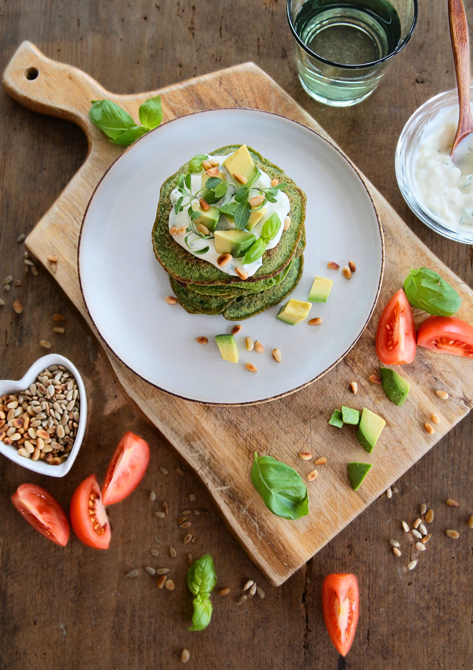 A delicious savoury breakfast or even lunch or dinner these spring onion pancakes are quick, healthy, loaded with flavour and gluten free! #pancakes #breakfast #glutenfree #vegan