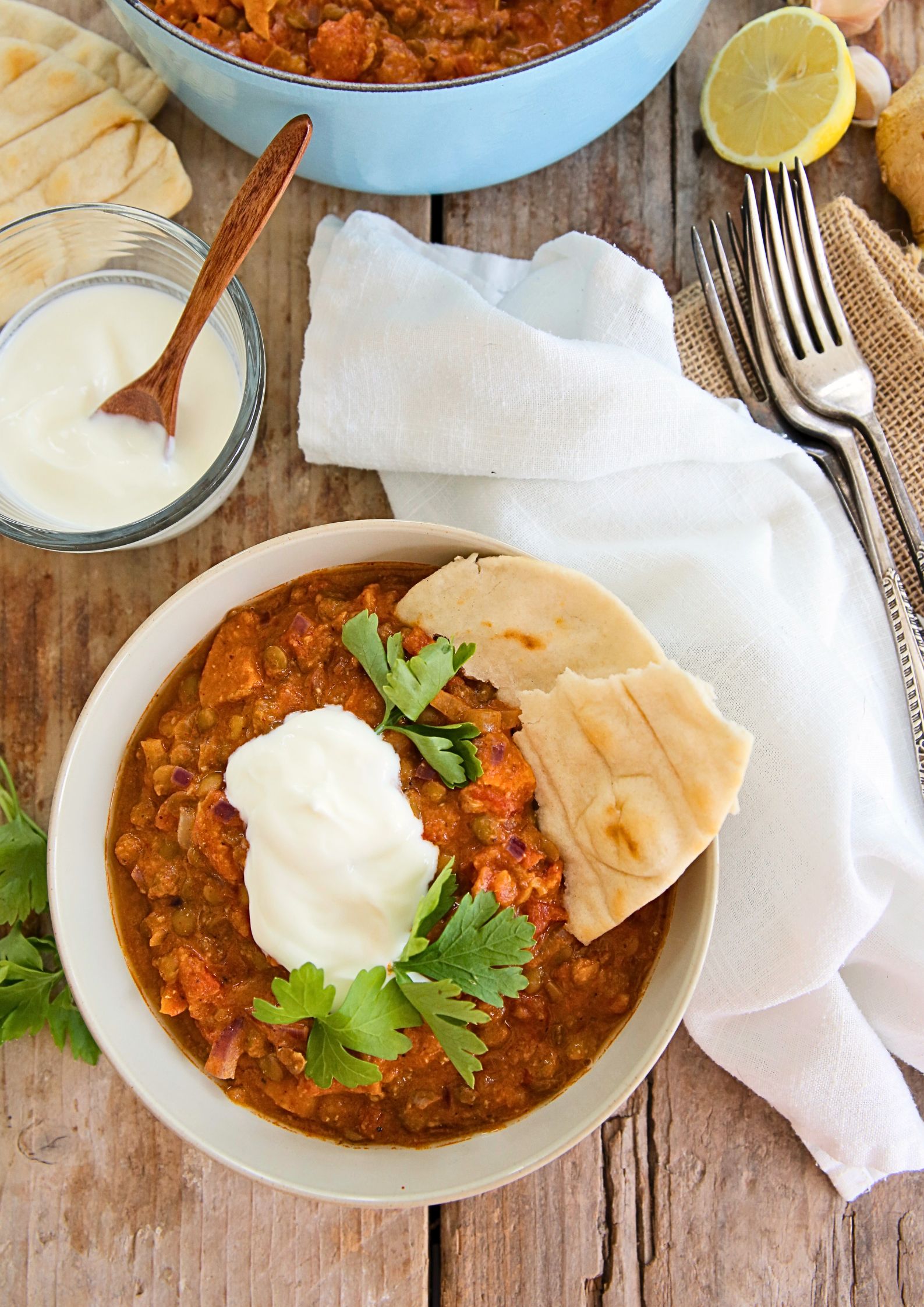 Made with simple ingredients and roasted sweet potatoes for extra flavour this easy vegan curry is full of warming spice and the perfect cosy comfort food! Also ideal to batch make and freeze for a fast but tasty meal any day of the week.