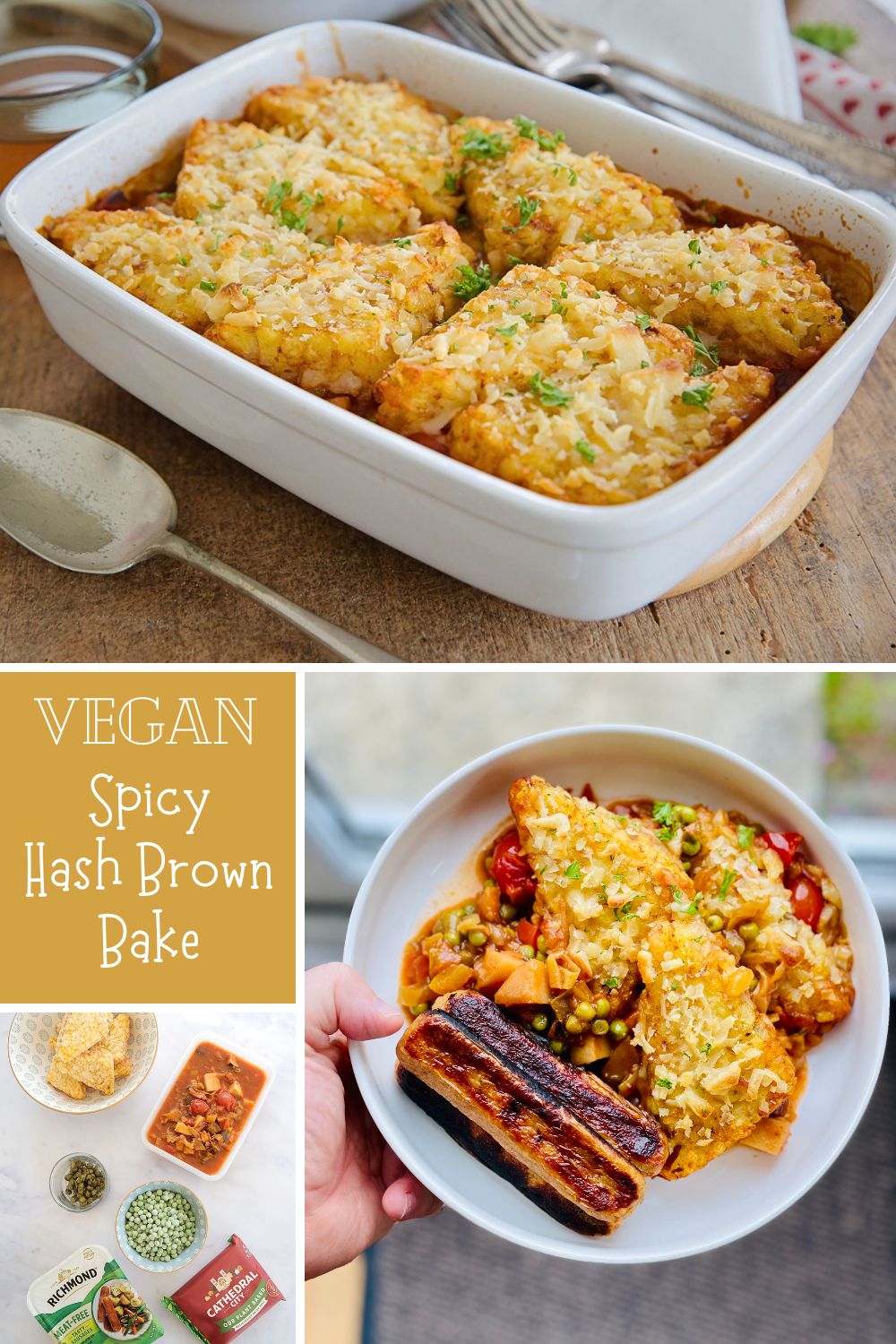 Packed with veggies in a rich and spicy tomato and gochujang sauce, topped with hash browns and baked to crispy perfection this is easy, hearty and warming comfort food.