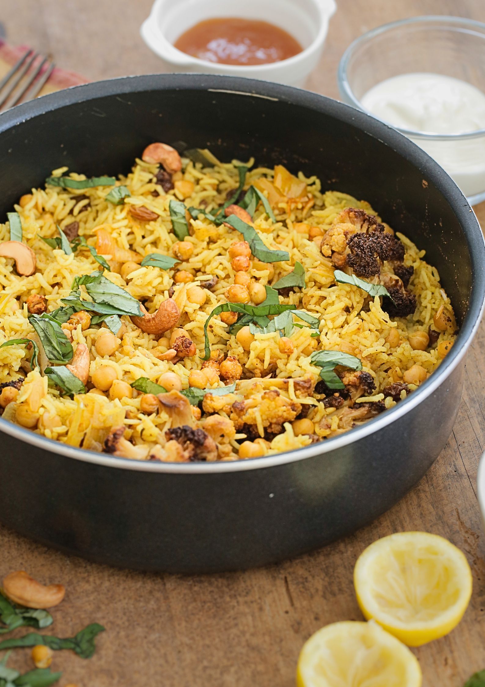 Roasted Cauliflower Rice Pilaf